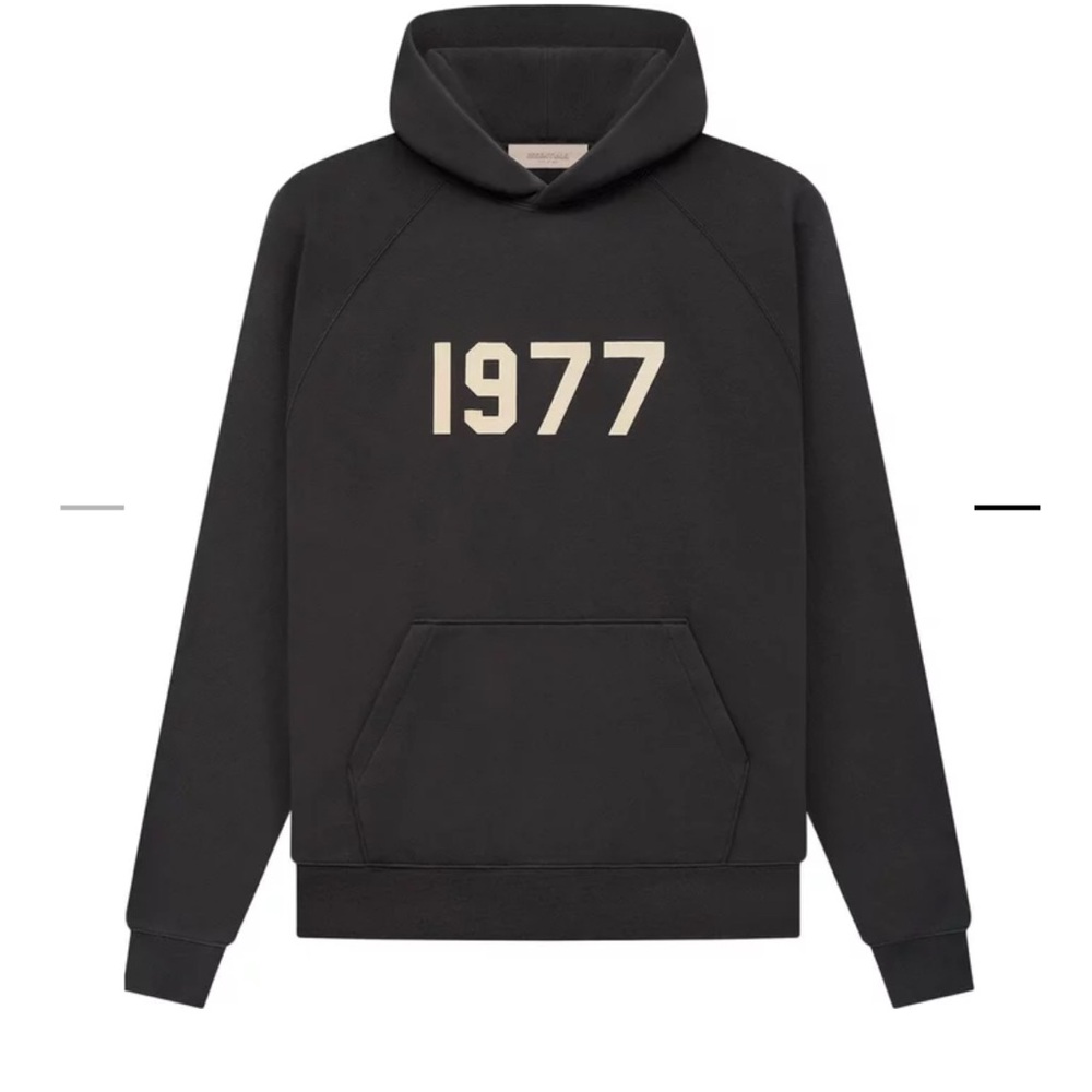 Fear of god Black Hoodie with 1977 Print